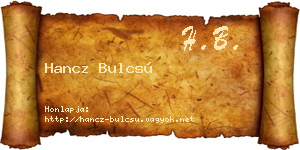 Hancz Bulcsú névjegykártya